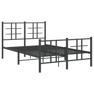 Berkfield Home Metal Bed Frame without Mattress with Footboard Black 120x190cm | Size: 120x190 cm