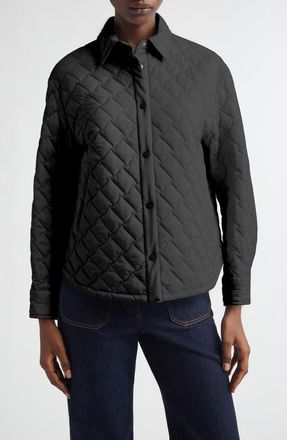 Herno Ecoage Quilted Shirt Jacket in Black at Nordstrom, Size 10 Us