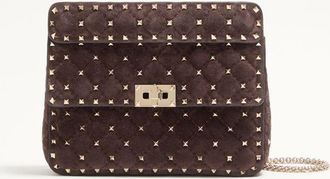 Valentino Garavani Valentino Garavani Rockstud Spike Medium Suede Bag Wo