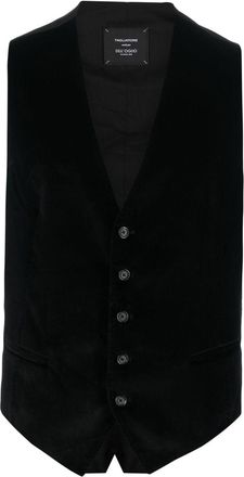 Tagliatore single-breasted panelled waistcoat - men - Cotton/Elastane/Cotton - 50 - Black