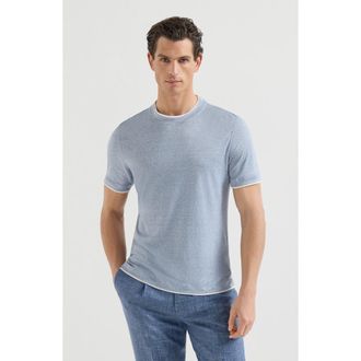 Brunello Cucinelli T-shirt with faux-layering in Slate at Nordstrom, Size Xxx-Large Eu