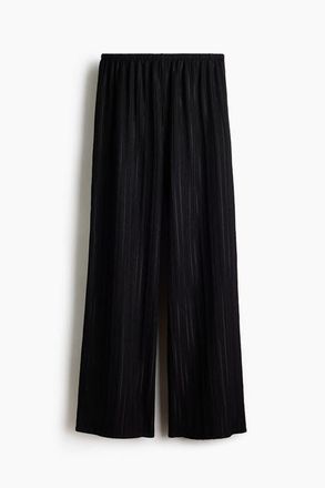 H&M Mama Pointelle-knit Drawstring Trousers in Black at Nordstrom, Size X-Large