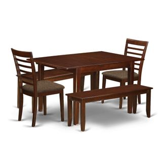 East West Furniture Dining Room Set Mahogany, MILA5D-MAH-C