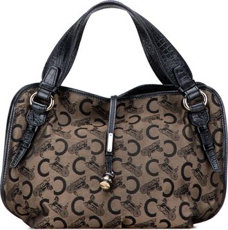 Celine Pre-owned Womens Carriage Print Classic Handbag - Tan Textile - One Size