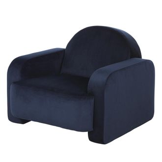 Maisons du monde Sill&oacute;n profesional de terciopelo azul oscuro