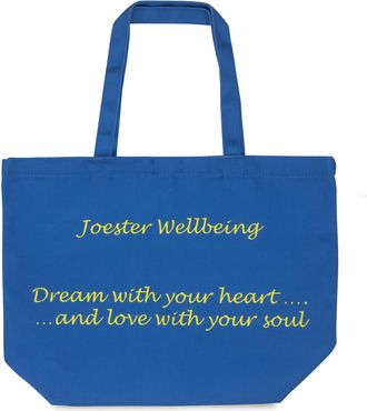 Generic Joester Wellbeing - Cotton/Canvas Tote Bag. (Quote 2: Dream with your heart.and love with your soul, Royal Blue)