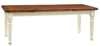 Biscottini International Biscottini - Mesa De Estilo Country Extensible De Madera Maciza De Tilo Armaz&oacute;n Blanco Envejecido Plan Con Efecto Nogal 220 X100 X80 Cm