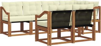 vidaXL Conjunto De Sof&aacute;s De Exterior 7 Uds. Natural Y Crema Vidaxl