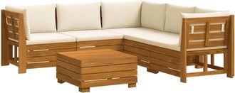vidaXL 6 Uds. Conjunto De Sof&aacute;s De Exterior Madera De Acacia S&oacute;lida Vidaxl