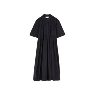 Skall Studio Maxi Dresses, female, Black, Size: M Black Dot Shirtdress Cotton