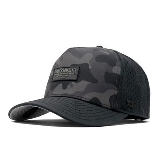 Melin Odysea Brick Hydro, Snapback Hats, Water-Resistant Baseball Cap for Men & Women, Golf, Running, or Workout Hat, Black Camo Midnight, M-L