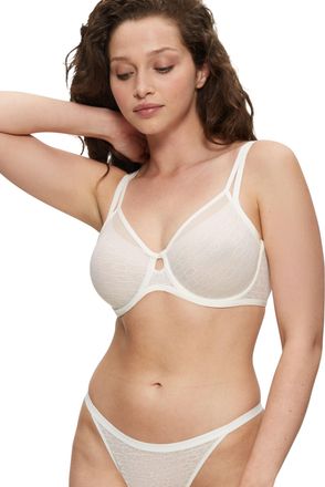 Triumph Minimizer-BH TRIUMPH Signature Sheer, Damen, Gr. 70, Cup H, weiss (ecru wei&szlig;), T&uuml;ll, Obermaterial: 59% Polyamid, 41% Elasthan, BHs Minimizer-BH, verkl