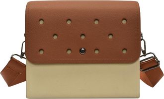 Generic Cymwer Women Square Shoulder Bag Adjustable Strap for School Work Travel Beige Brown (style1)