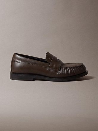 Calvin Klein Thea - Leather Pleated Penny Loafers
