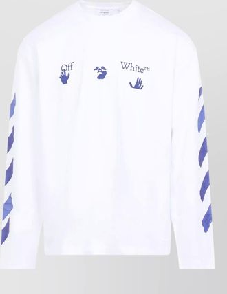 Off-white cotton oversized long-sleeve t-shirt