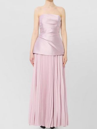 Solace London draped bustier pleated chiffon maxi dress