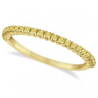 Allurez Half-Eternity Pave Lab Yellow Lab Grown Diamond Stacking Ring 14k Yellow Gold (0.25ct)