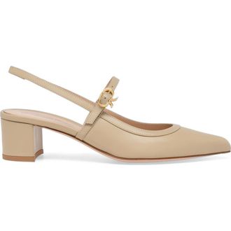 Gianvito Rossi Allette Pump in Beige Calf Leather at Nordstrom, Size 38.5