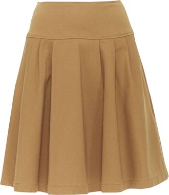 Oscar De La Renta Oscar De La Renta tan nylon cotton knitee length skirt