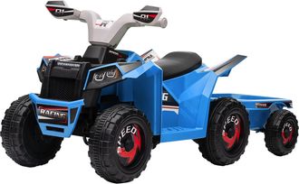 OEM Quad El&eacute;ctrico Para Ni&ntilde;os Con Remolque 6v Quad Para Ni&ntilde;os De 18-36 Meses Con Velocidad 2,5 Km/h 6 Ruedas Azul