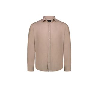 Peuterey Linnen shirt met lange mouwen en sportieve kraag - Heren - Casual Overhemden - Beige - L - Linnen - Overhemden