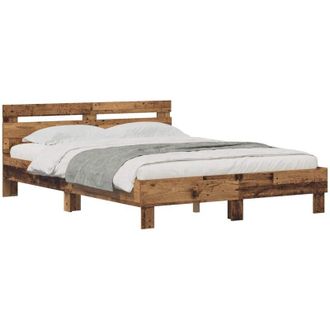 vidaXL Estructura De Cama Con Cabecera Madera Vieja 140 X 200 Cm Vidaxl