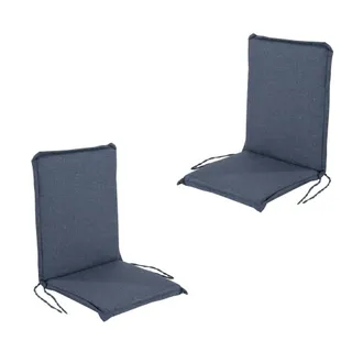 ED&Egrave;N JARD&Iacute; Pack de 2 cojines para sill&oacute;n de jard&iacute;n reclinable olefin azul