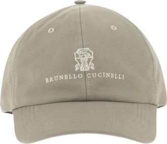 Brunello Cucinelli Logo Katoenen Baseballpet - Heren - Accessoires - Groen - Maat: M Katoen
