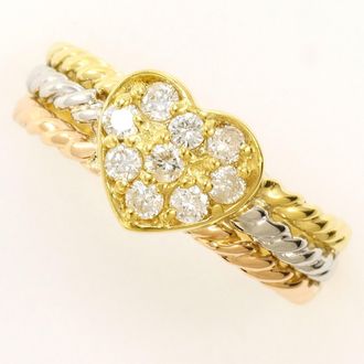 C&A Pink Gold Platinum Yellow Gold Yellow Gold (18K) Pink Gold (18K) Platinum 900 Band Ring (Pre-Owned)