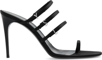 Saint Laurent Hakmuiltjes - Dames - Muiltjes - Zwart - 36 EU - Satijn - Schoenen