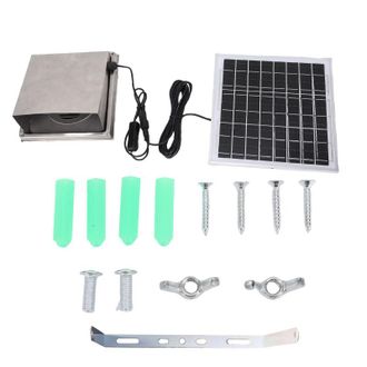 OEM Kit De Ventilador Solar Con Campana Extractora De Acero Inoxidable, Panel Solar De 8 W Para Cocina, Invernadero, Refugio De Animales, Gallinero, Silic