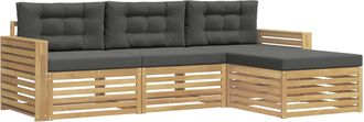 vidaXL Conjunto De Sof&aacute;s De Exterior 4 Uds. Blanco Y Antracita Vidaxl