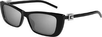 Gucci Ladies Black Rectangular Sunglasses GG1681S 002 53