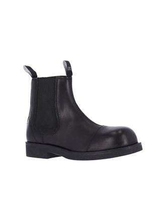 Maison Margiela Mens Calf Leather Chelsea Boot Black Contrast
