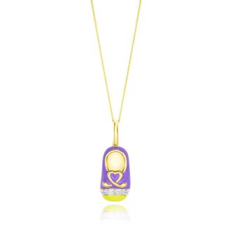 The Diamond Store 9K Gold and Enamel Shoe Pendant
