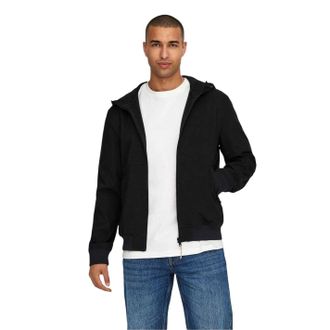 Only Softshell-jas met capuchon voor heren, model Bowie (Zwart)
