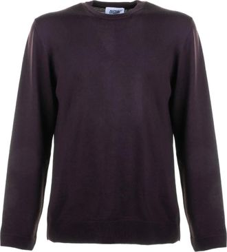 Alpha Studio crew-neck long-sleeved sweater - Purple
