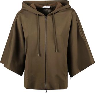 Max Mara Fidato Hooded Sweatshirt - Dames - Vesten met rits - Groen - XS - Katoen - Hoodies & sweatvesten