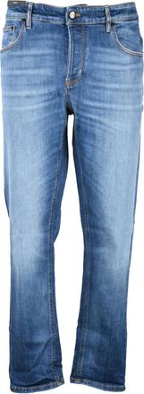 Pantaloni Torino Blue Medium Blue Five-Pocket Stretch Denim Jeans