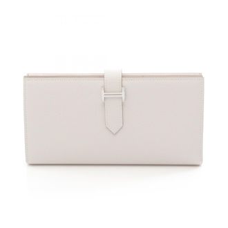 Herm&egrave;s White Epsom Leather Leather Long Wallet (Bi-Fold) (Pre-Owned)