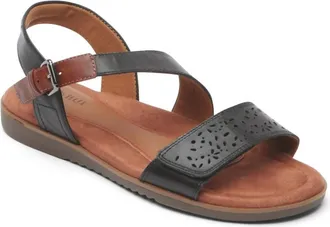 Cobb Hill Womens Zion Sandal In Black Leather