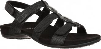 Vionic Womens Amber Backstrap Sandal In Black Croc