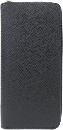 Louis Vuitton Black Leather Long Wallet (Bi-Fold) (Pre-Owned)