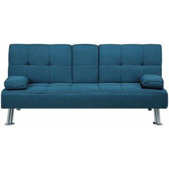 Beliani Beliani - Divano letto moderno in tessuto blu Roxen