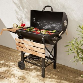 Sweeek Sweeek - Barbacoa De Carb&oacute;n, Serge, Negro, 115x75x122 Cm