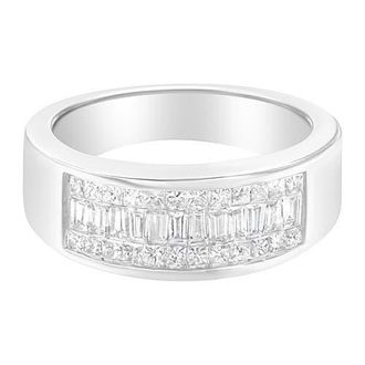 House of Brilliance 14K White Gold 1.0 Cttw Princess and Baguette-cut Diamond Ring at Nordstrom, Size 6
