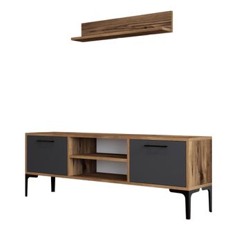 Hanah Home Mueble Para La Tele De Madera <> - 140 X 30 X 48 Cm - Nogal Antracita