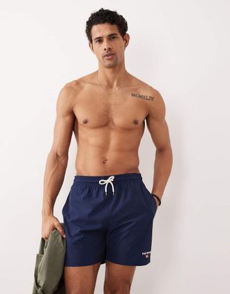 Polo Ralph Lauren Sports Capsule - Boxer da bagno blu navy newport con logo a bandiera