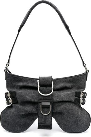 Blumarine N0985 Grote Vlinder Schoudertas - Dames - Schoudertassen - Zwart - ONE Size - Tassen
