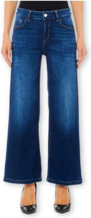 Liu Jo Perfecte cropped wide-leg jeans - Dames - Loose Fit Jeans - Blauw - W25 - Katoen - Jeans